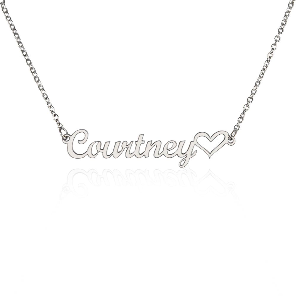 Card Heart Name Necklace