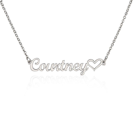 Card Heart Name Necklace