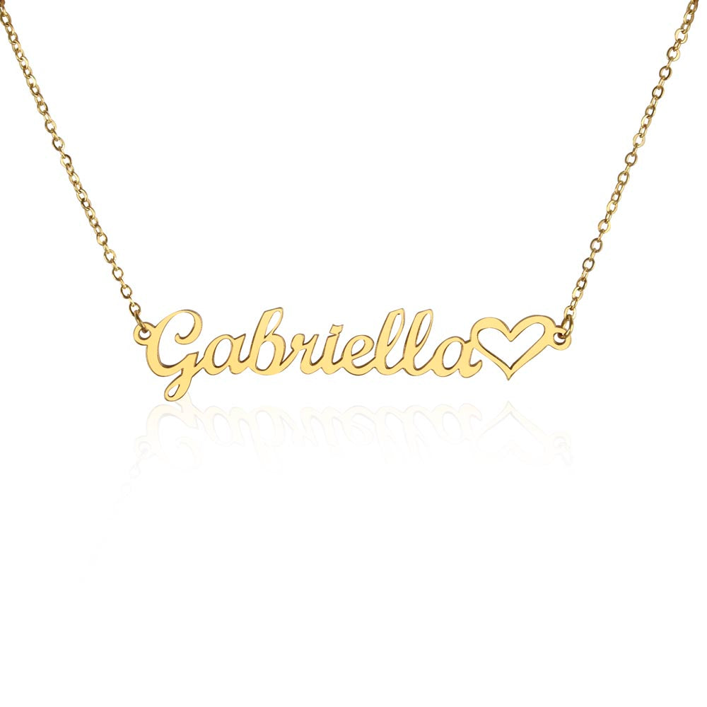Card Heart Name Necklace
