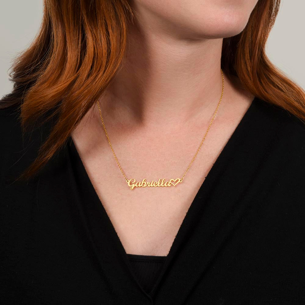 Card Heart Name Necklace