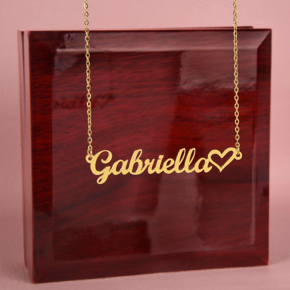Card Heart Name Necklace